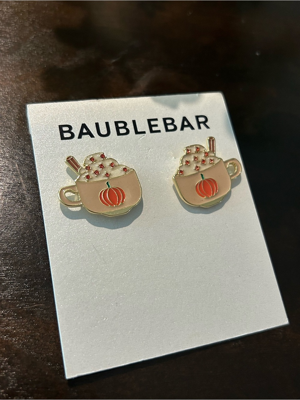 BaubleBar Pumpkin Spice Cup Earrings